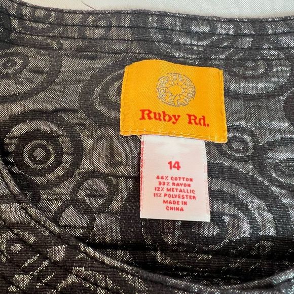 Ruby RD Women's Shiny Sparkly Metallic Button-down Blazer Black Size 14 NWT - Picture 9 of 11
